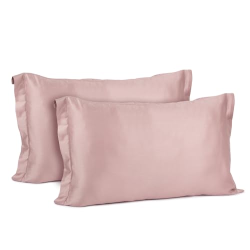 Image of Mush Bamboo Pillow Cover Set of 2 | 100% Bamboo Pillow Cover for Hair and Skin | 250 TC | Breathable, Silky Soft and Envelope Pillowcases | 17 inchx27 inch (250 TC, Lavender Haze)