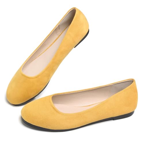 Image of Dear Time Women's Flats Comfortable Slip On Ballet Flats Soft Solid Casual Shoes