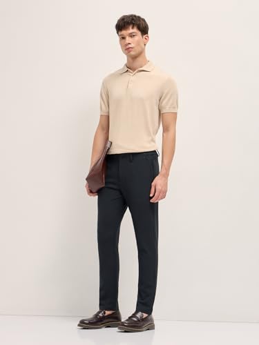 Image of THE BEAR HOUSE Men's Blue Regular Fit Formal Trouser