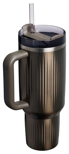 Image of Stanley Quencher H2.0 Tumbler with Handle and Straw 40 oz | Flowstate 3-Position Lid | Cup Holder Compatible for Travel | Insulated Stainless Steel Cup | BPA-Free | Fluted Gunmetal Shine