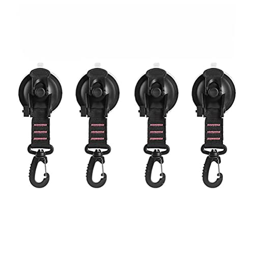 Alnicov Heavy Duty Suction Cup Anchor with Securing Hook,Camping Tarp Accessory for Camping Car Van Truck Boat and Home(4pcs,Red)