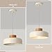 Modern Pendant Lights,12.6 inch,Natural Wood Cap,Simple Hanging Light Fixture for Kitchen Island,Dining Room