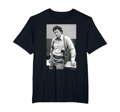 Clint Eastwood Magnum Force Dirty Harry por Julian Wasser Camiseta, Hombre Tallas Grandes, Negro, 2X Alto