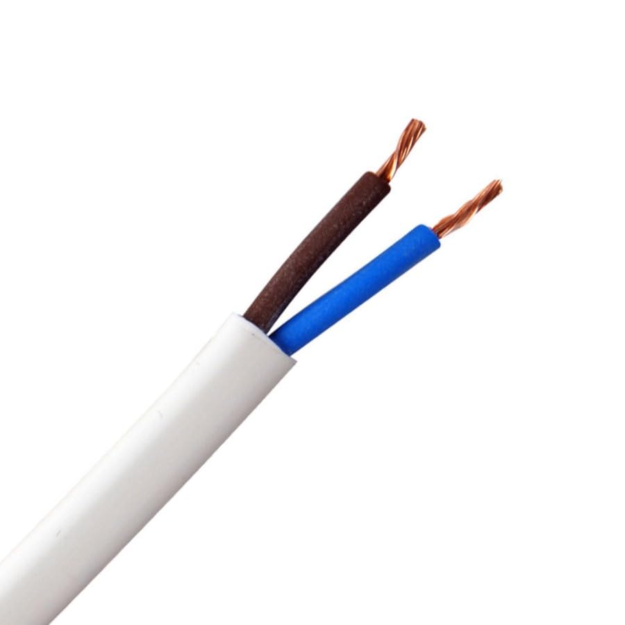 2/3/4 CORE ELECTRICAL WHITE FLEX CABLE ROUND FLEXIBLE WIRE 0.75/1.0/1.5/2.5mm2 (2 Core 2.5mm (50m))