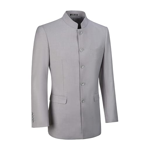 Netsky Mens Blazer Chinese Tunic Suits Jacket Mandarin Collar Slim Fit Formal Blazer Traditional Wedding Dress3