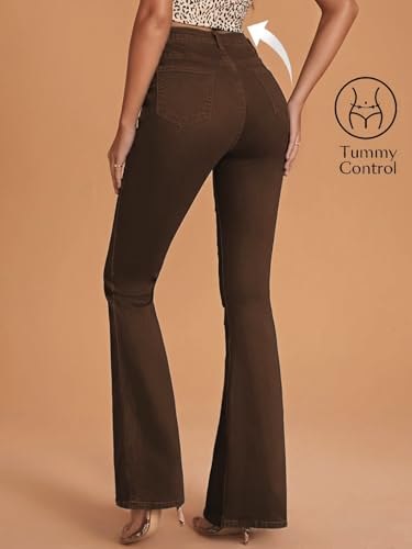 Image of ADBUCKS Women's Wide Leg Fit Mid Rise Bootcut Jeans Bell Bottom Jeans II Wide Leg