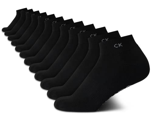 Calvin Klein Women's Quarter Socks - 12 Pack Women's Ankle, Cushioned Athletic, Sport, Running, Gym, Quarter Sock