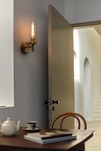 Phansthy FZUS264-D Rustic Industrial Wall Sconce Light With 3.14"/8Cm Tubular Clear Glass Lampshade thumb #4