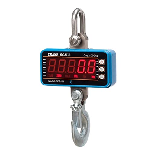 báscula de grúa, Báscula de grúa Digital 1000kg/2200lbs, báscula colgante resistente con Control remoto, pantalla LED, funda gruesa(Blue,1000KG/500G)