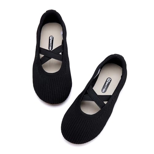 BMCiTYBM Toddler Girl Ballet Flats Comfortable Knit Casual Dressy Shoes for Girl Party School Shoes2