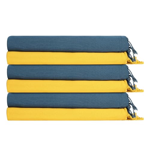 Image of Organix 6 Pack 100% Cotton Turkish Fouta Beach Towel, 36x72 inches, Sand Free Quick Dry Swim Towel, Extra Large Light Travel Towel for Adults, Soft Durable Absorbent - Multicolor