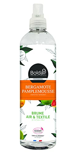 BOLDAIR - BRUME AIR & TEXILE - Parfum 100% naturel - Sans allergènes - Ecocert - Non testés sur les animaux - Parfum Pamplemousse bergamote - 400 ml - Fabrication française Cover