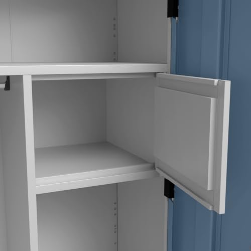 Image of Interio by Godrej Slimline 3-Door Steel Almirah (Blue Fusion), 1-Year Warranty, 1 Locker