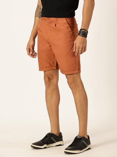 Image of Thomas Scott Men's | Solid | Mid Rise | Light Weight | 100% Cotton | Casual | Chino | Shorts for Men
