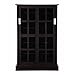 Atlantic Windowpane Media Storage Cabinet with Tempered Glass Pane Styled Sliding Doors, Holds CD, DVD or Blu-ray Media, Collectables or Memorabilia, PN 94835721 in Espresso