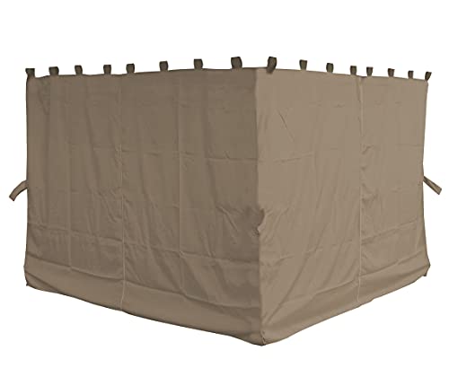 QUICK STAR 4 Seitenteile für Pavillon Nizza 3x4m (350x250cm) Seitenwand Sand