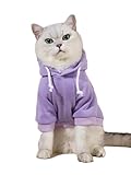 QWINEE Basic Dog Hoodie Sweatshirt Puppy Sweater Warm Cat Costumes Pet Clothes for Chihuahua Puppy Kitten Small Medium Dogs Mauve Purple Small