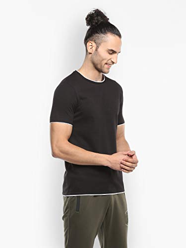 Image of Alan Jones Clothing Men's 100% Cotton Regular Fit Double Collar Round Neck T-Shirt