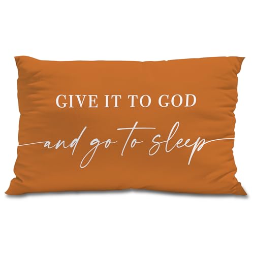 Knibeo Give It to God and Go to Sleep, Decorative Pillows Cover for Bed, Throw Pillows Cover for Bed,12x20 Inch Pillow Case,Decorative Bed Pillows Cover for Bedroom Room(12x20,croci)