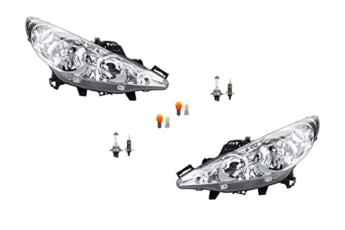 Johns, compatible avec les phares Peugeot 207 02/06- avec ensemble d'ampoules gauche et droite