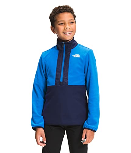 The North Face Youth Glacier M pull polaire enfant bleu avec col zippé chaud