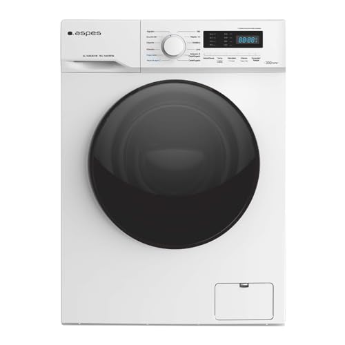 Aspes Lavadora 7Kg Carga Frontal Blanco AL7400DIDVB. 1700W, 1400rpm, Motor Inverter, 12 Programas, Función Stop&Go, Tambor Diamante, Clase de Eficiencia Energética D