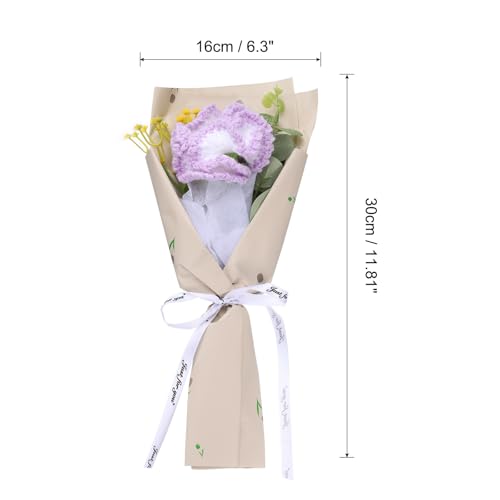 QUARKZMAN Häkelblumen, Künstliche Blumensträuße Nelken,Handgemachte Gehäkelte Blumen,Fertige Handgefertigte Blumen, Konservierte Blumen Für Muttertag, Verlaufslila