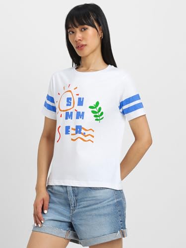 Image of JUNEBERRY 100% Pure Cotton Front Summer Printed Regular Fit Half Sleeve for Women & Girls (Sizes: S to 2XL)