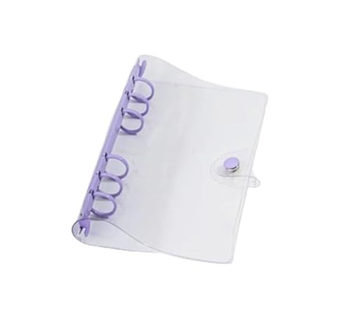 システム手帳 リフィル付 バインダー クリア手帳 透明バインダー 文房具 A6サイズ 6穴 透明 トレカケース スナップボタン カバー 持ち運び メモ帳 大容量 シンプル アルバム 収納 ファイル 推し活 ケース