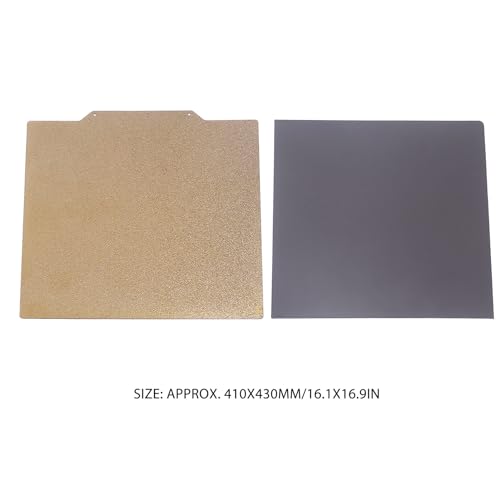 PEI-Druckplatte, 3D-Drucker-Bauplatte, 410 X 430 Mm, Doppelseitige Textur, PEI-Federstahlplatte und Flexibles Weiches Magnetplatten-Set für PLA, ABS, ASA, PETG
