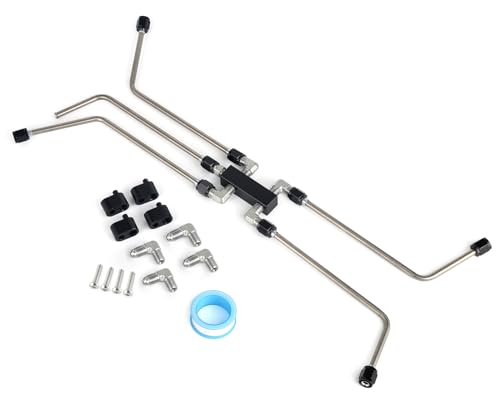 HIRABBIT LS Stainless Coolant Crossover Steam Vent Kit Compatible with 6.0 5.3 LS1 LS2 LS3 LS6 LS7 LS9 LSX AN4 Fuel Brake Line(Silve)