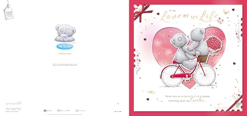 Me to You Tatty Teddy Luxury Large Boxed Handmade Valentine's Day Card 'Love of my Life' 12 x 14" - Official Collection - Image 4