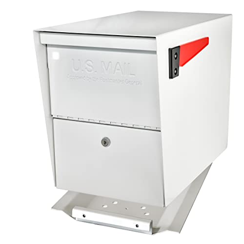 Image of Mail Boss 7209 Package Master Curbside Locking Security Mailbox, Alpine White