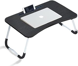 CLIPOP Laptop Bed Table ,Portable Lap Desk Bed Tray Laptop with Foldable Legs Folding Breakfast Serving Coffee Tray Notebook Stand Reading Holder for Couch Sofa Floor Kids (Black)