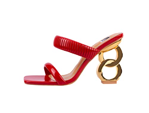 Ninety Union Raddle Metallic Heel Pleaded Two Band Slide