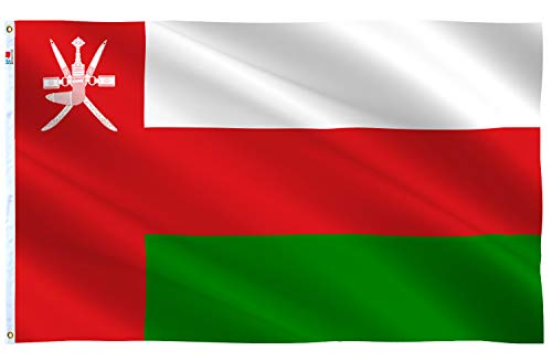 rhungift Sultan of Oman Flag 3x5 Ft Outdoor Large, Moderate-Outdoor Both Sides Heavy Duty100D Polyester,Canvas Header and Double Stitched - Brass Grommets for Easy Display, Sultanate of Oman Flags