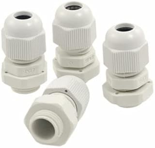 Tool parts 3-6.5mm Cables PG7 Waterproof Wht Plastic Glands 4 Pcs