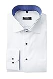 PFLEGE: Bügelfrei (non-iron) eterna Herren Hemd Langarm Comfort Fit  Kent Kragen  Oxford  bügelfrei knitterfrei in Weiß Gr. 44