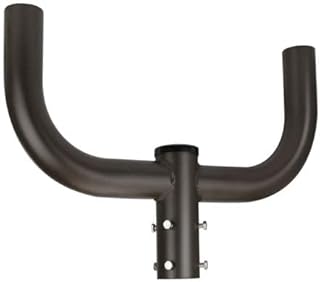 Double Bullhorn Mounting Bracket for 2 Lighting Fixtures with 2-3/8" Slip Fitter,Post Light Accessories for Led Area Lights,2 Arms at 180 Degree,Bullhead Tenon Adapter,Galvanized Steel,Bronze