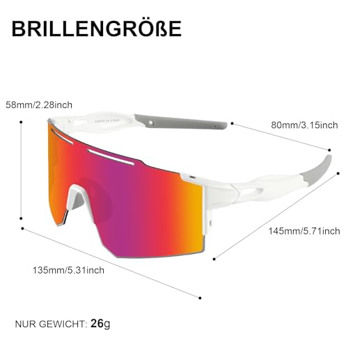 Foto von OULIQI Fahrradbrille Sonnenbrille,Sportbrillen Herren Damen UV400 Sportbrille Schnelle Brille OutdoorSportarten Fischen Radfahren Laufen（1 Linse）