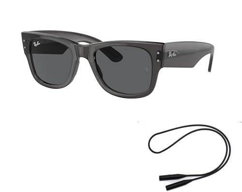Ray-Ban RB840S Sunglasses Bundle: RB 840S 1406B1 Mega Wayfarer Transparent Blac and Universal Anti-slip Silicone Leash2
