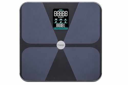 Pèse-Personne Connecté Bluetooth Haepi - Impédancemètre 180 kg Verre Noir