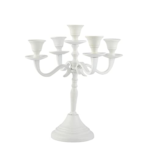 Voidrop Five Arm White Candelabra Candlestick Candle Holder .White Candle Stand For Taper Candle Holder Stand Centerpiece.5-Arm Candle Holder #TOP7