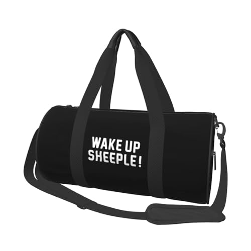 WAKE UP SHEEPLE Convertible Garment Bag with Shoulder Strap, Carry on Garment Duffel Bag for Men Women - Rolling Foldable for Travel Luggage Bags (Black)