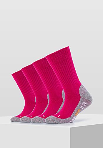 Camano Babys Kinder Sportsocken Jungen & Mädchen (4x Paar) Pro-Tex atmungsaktiv pink 31-34 – Bild 3
