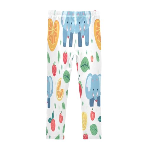 Bolaz Toddler Girls Leggings Printed Yoga Pants Leggings Blue Elephant Orange for Kids2