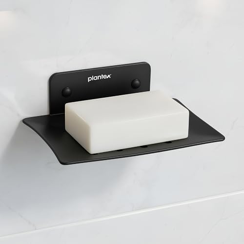 Image of Plantex Stainless Steel Soap Holder for Bathroom /Wall Mounted Soap Holder /Soap Dish /Bathroom Accessories (Black)