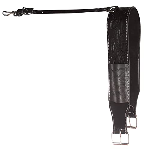 Acerugs Premium Western Leather Back Cinch Horse Tack Dark Oil With Connector Strap (Standard) #TOP2