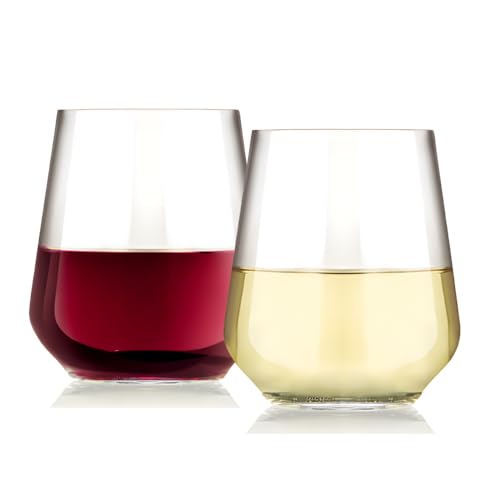 AIOS BPA Free Tritan Unbreakable Stemless Wine/Water Glasses. Set of 6. Capacity 390ml