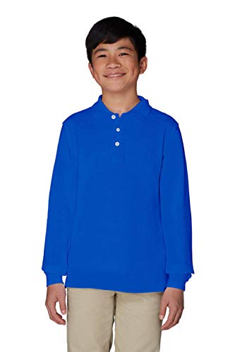 Image of French Toast Boys Short Sleeve Pique Polo Shirt (Standard & Husky), Black, 10